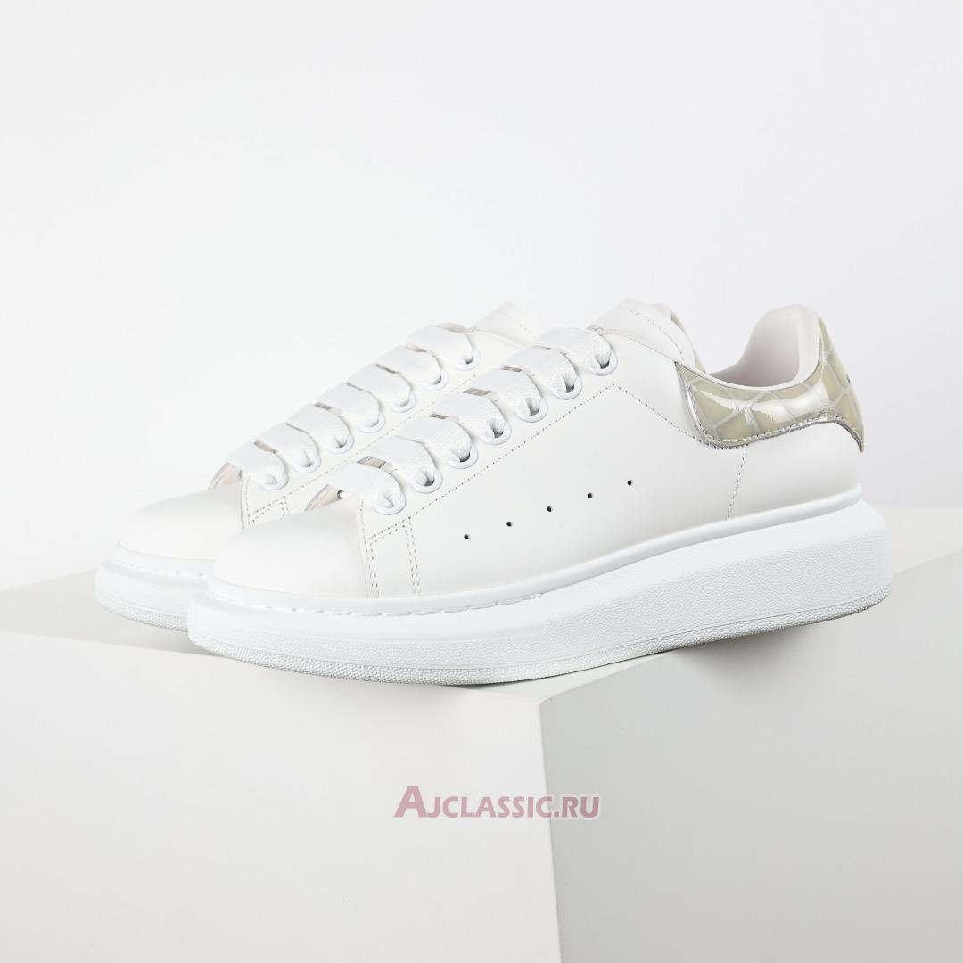 New Alexander McQueen Oversized Sneaker "White Beige Crocodile" 727392WICG69026 Shoes