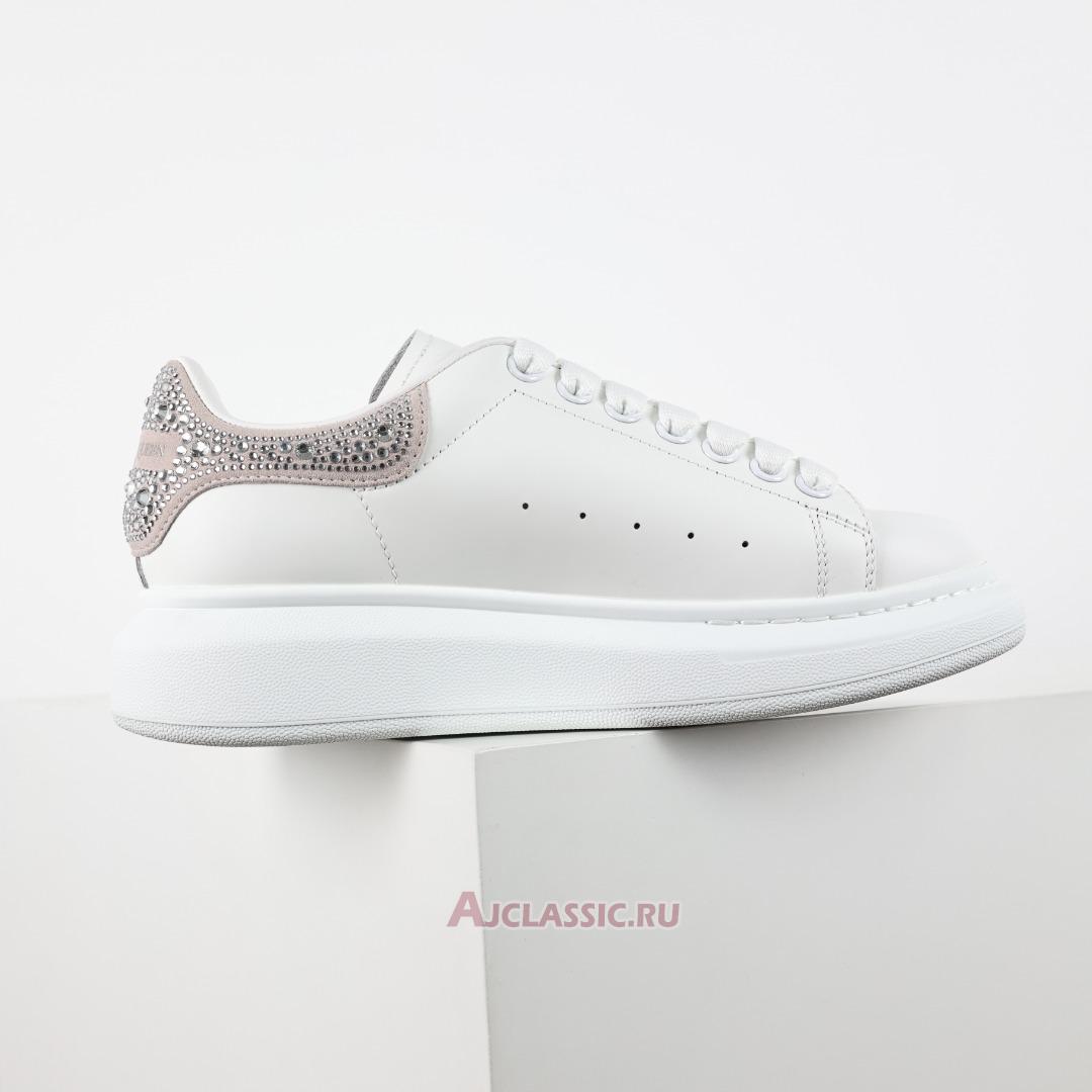 New Alexander McQueen Oversized Sneaker "White Pink Crystal Diamond" 612099WHX1Z9413-3 Shoes