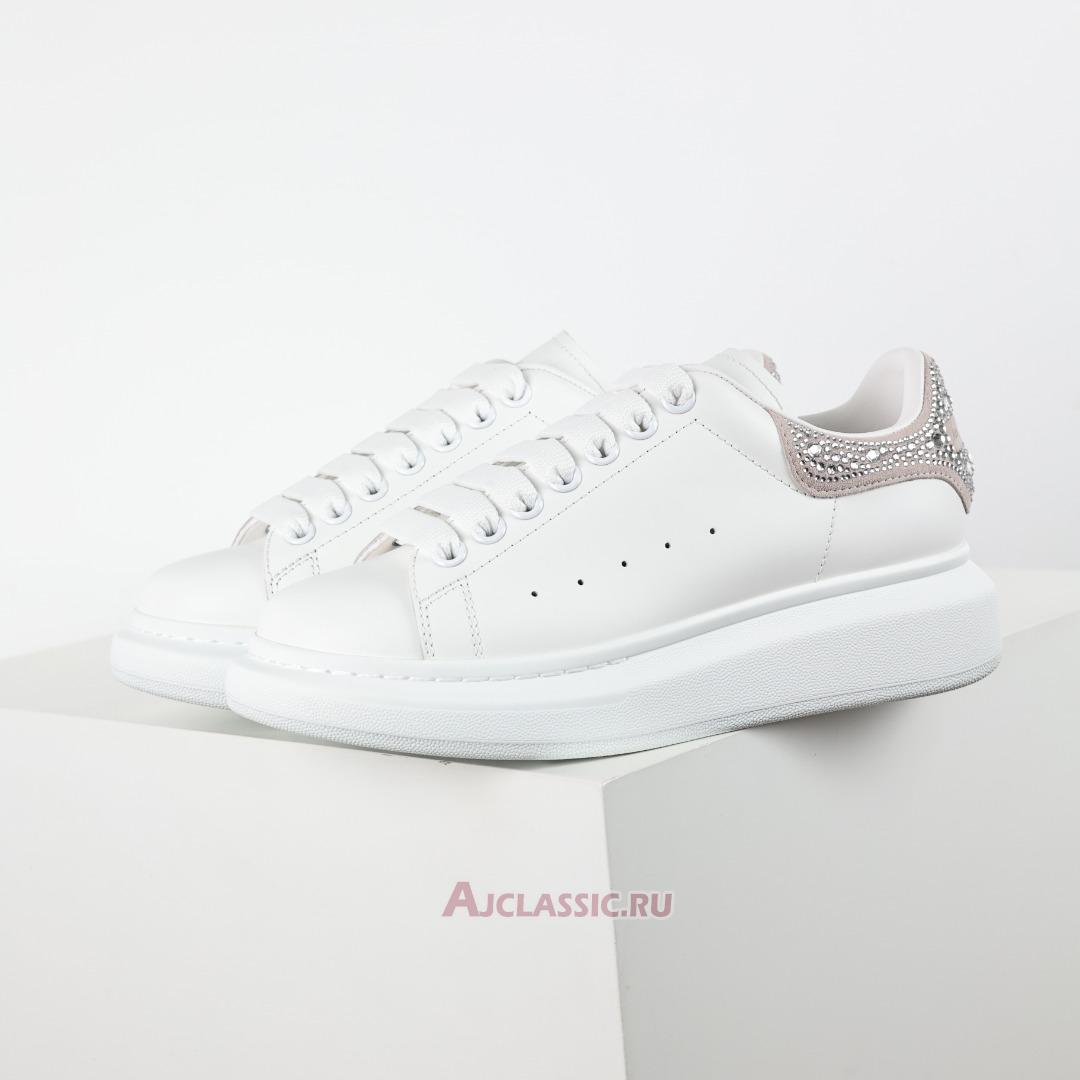 New Alexander McQueen Oversized Sneaker "White Pink Crystal Diamond" 612099WHX1Z9413-3 Shoes