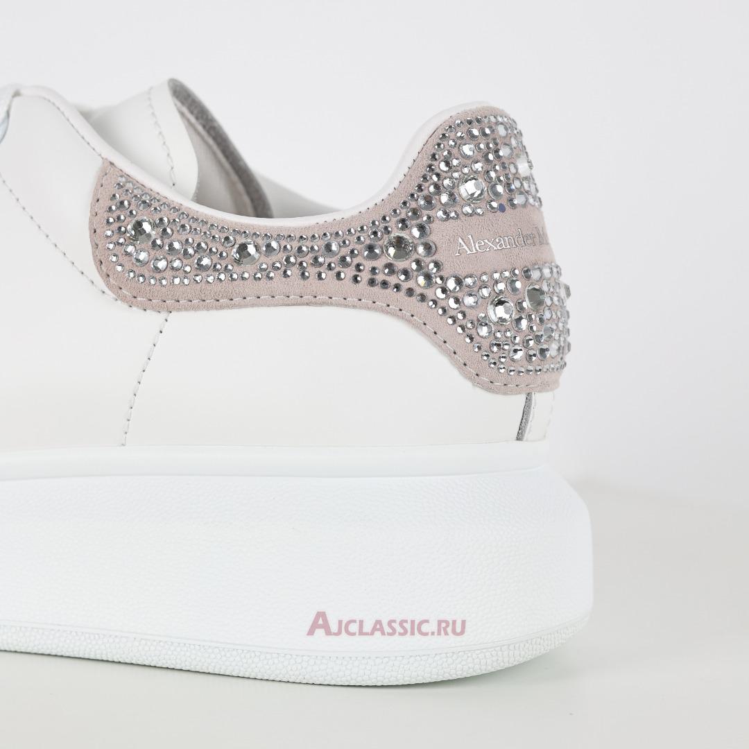 New Alexander McQueen Oversized Sneaker "White Pink Crystal Diamond" 612099WHX1Z9413-3 Shoes