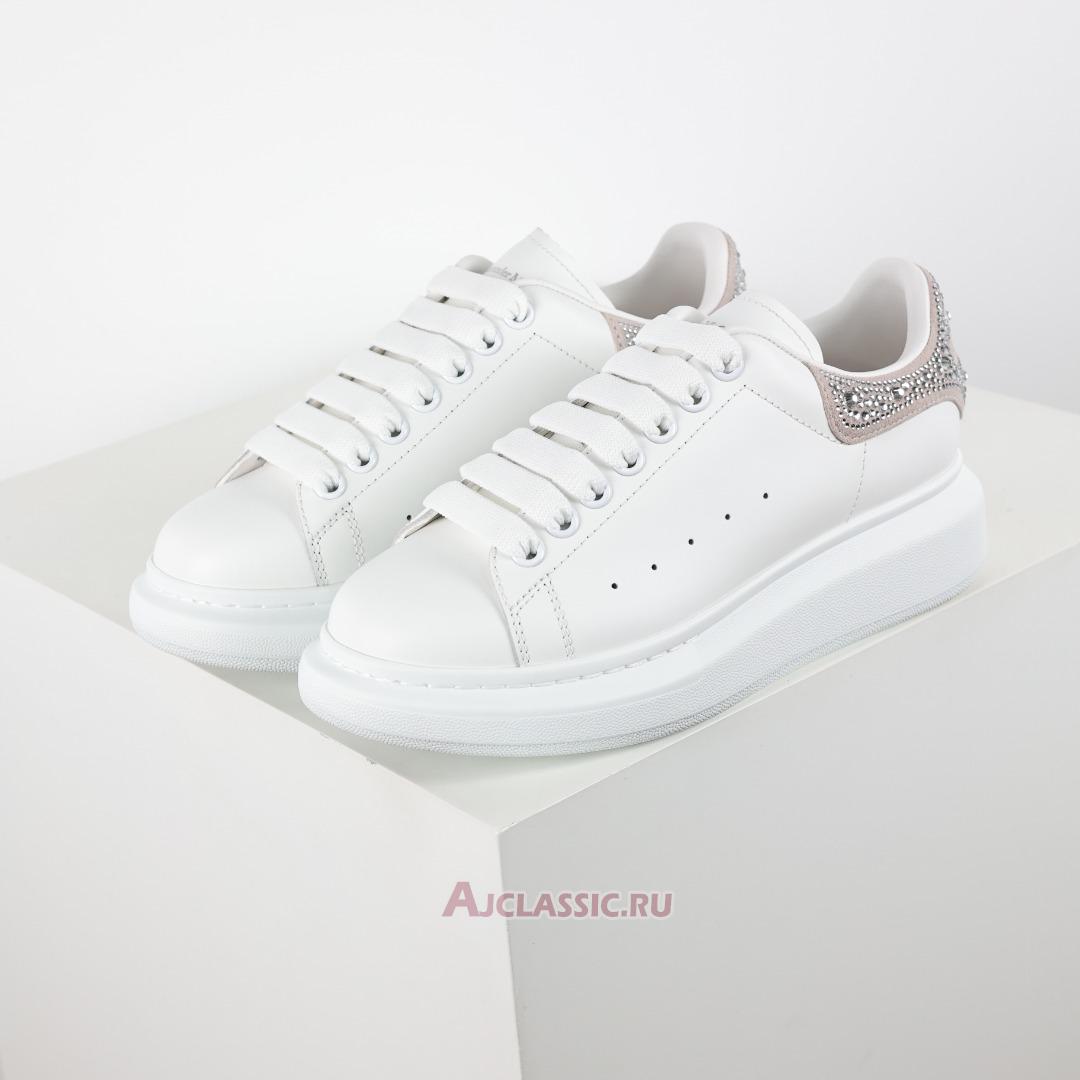 New Alexander McQueen Oversized Sneaker "White Pink Crystal Diamond" 612099WHX1Z9413-3 Shoes