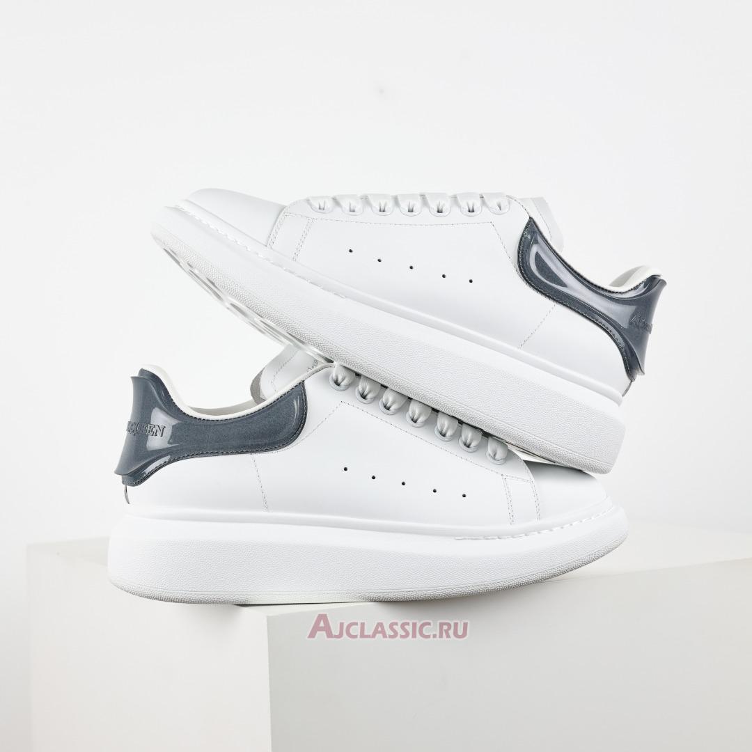 New Alexander McQueen Transparent Oversized Sneaker "White Navy" 606549WHX9H9581 Shoes