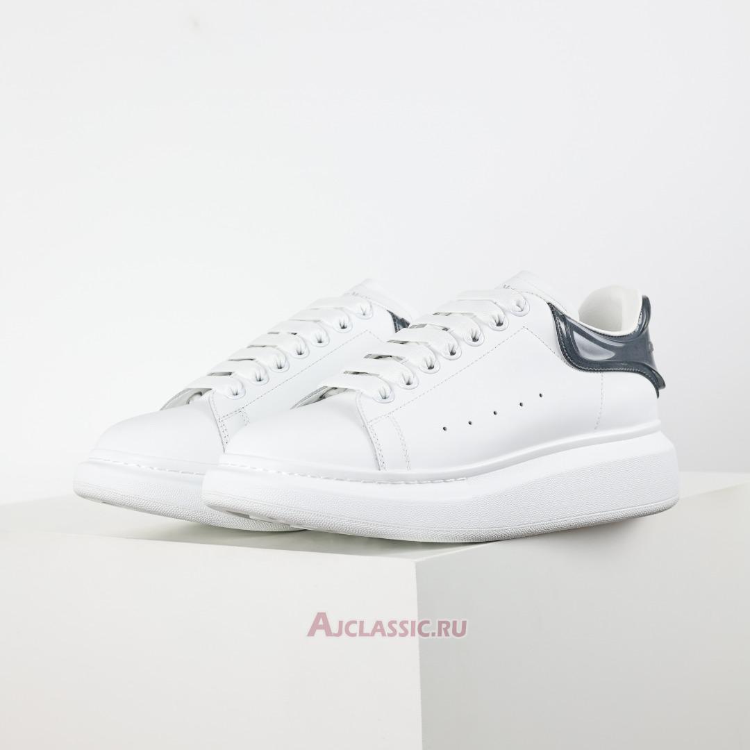 New Alexander McQueen Transparent Oversized Sneaker "White Navy" 606549WHX9H9581 Shoes