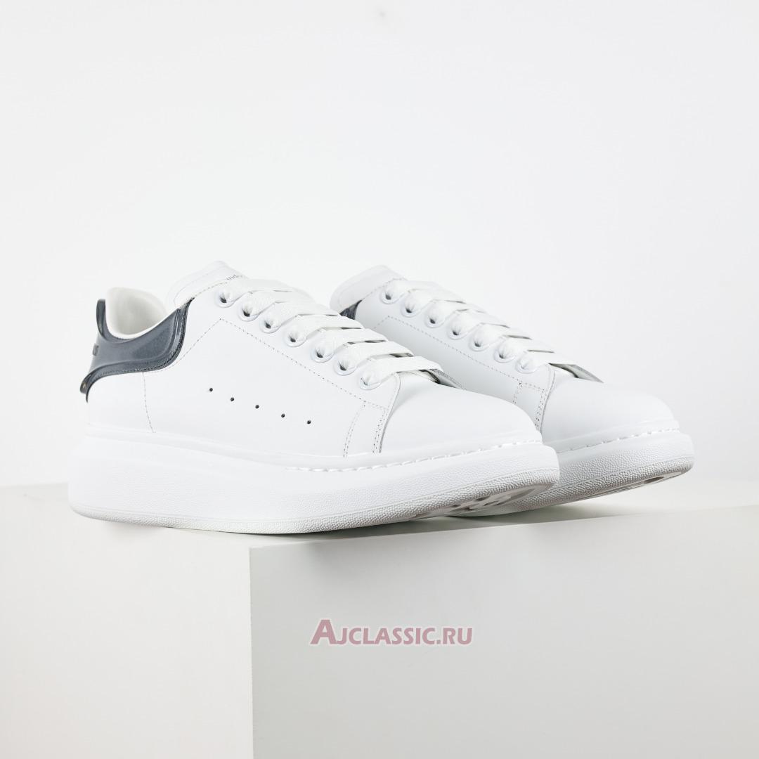 New Alexander McQueen Transparent Oversized Sneaker "White Navy" 606549WHX9H9581 Shoes