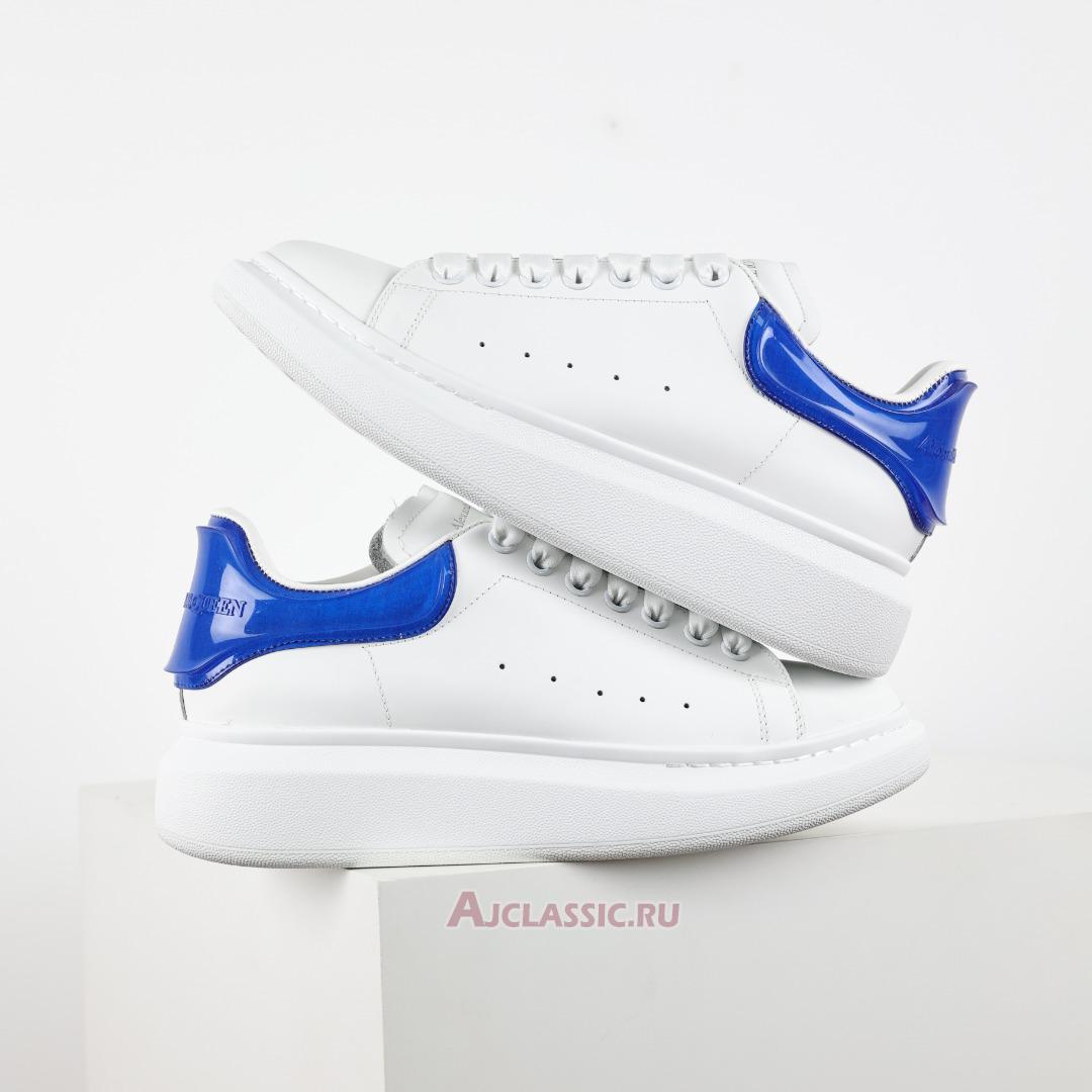 New Alexander McQueen Transparent Oversized Sneaker "White Blue" 606549WHX9H9581-3 Shoes