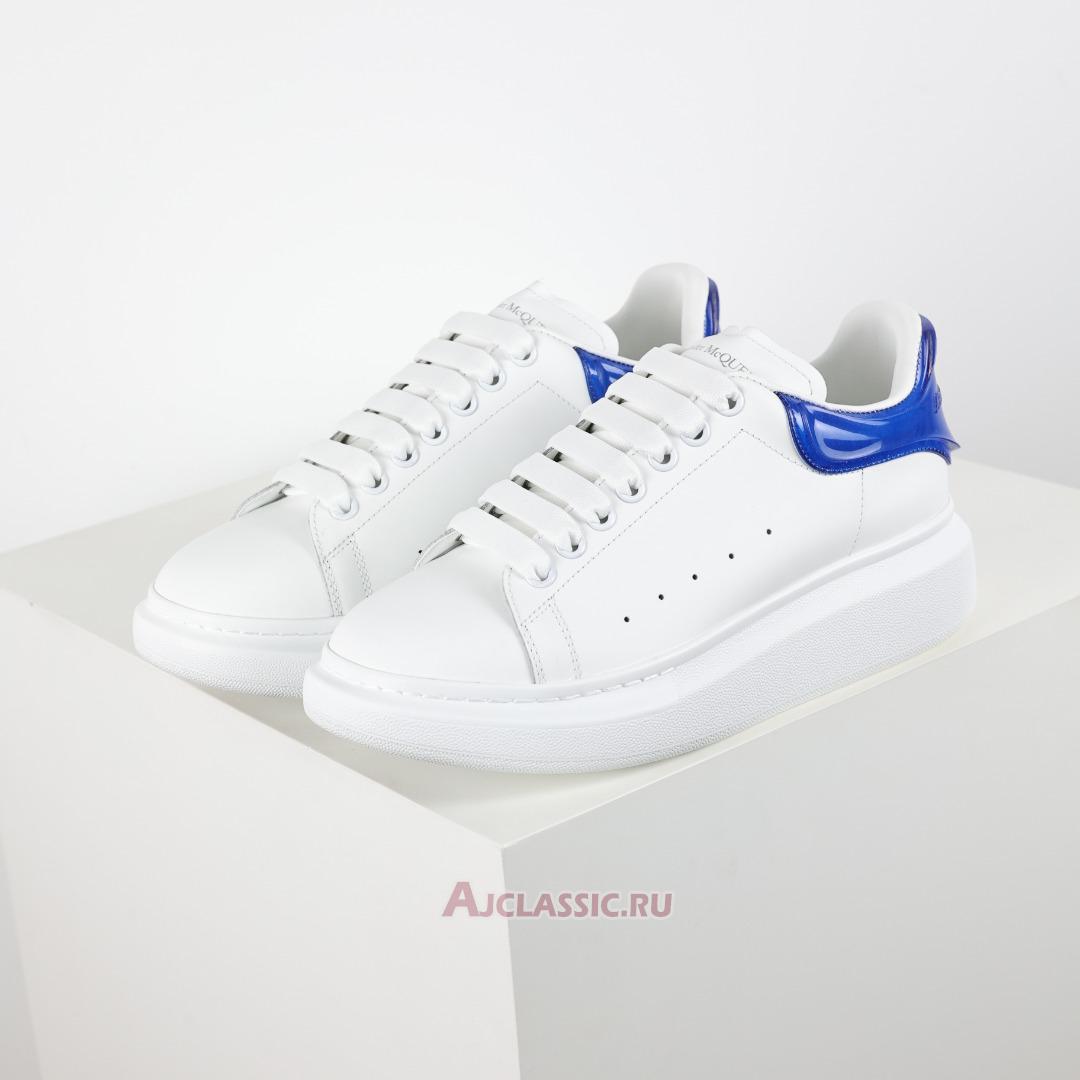 New Alexander McQueen Transparent Oversized Sneaker "White Blue" 606549WHX9H9581-3 Shoes