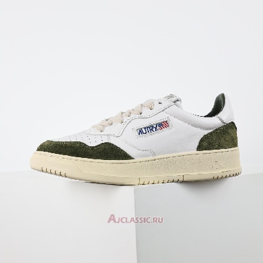 Buy Autry Medalist Low Leather and Suede White Military Green AULW-GS40 Quality Reps Replicas Shoes