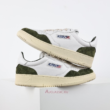 Buy Autry Medalist Low Leather and Suede White Military Green AULW-GS40 Quality Reps Replicas Shoes