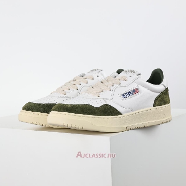 Buy Autry Medalist Low Leather and Suede White Military Green AULW-GS40 Quality Reps Replicas Shoes
