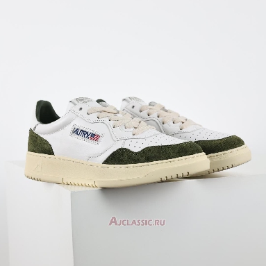 Buy Autry Medalist Low Leather and Suede White Military Green AULW-GS40 Quality Reps Replicas Shoes