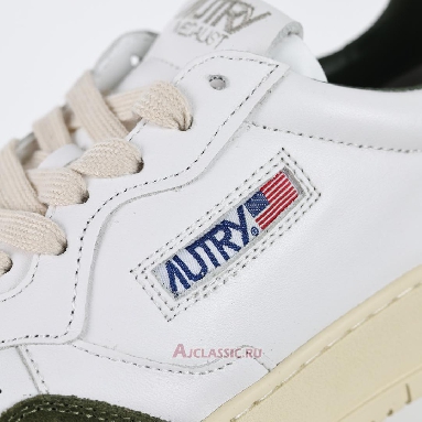 Buy Autry Medalist Low Leather and Suede White Military Green AULW-GS40 Quality Reps Replicas Shoes