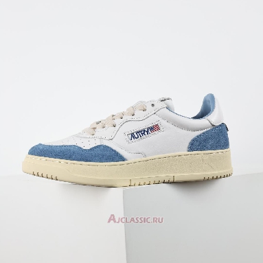Buy Autry Medalist Low Leather and Suede White Light Blue Blue AULW-GS38 Quality Reps Replicas Shoes