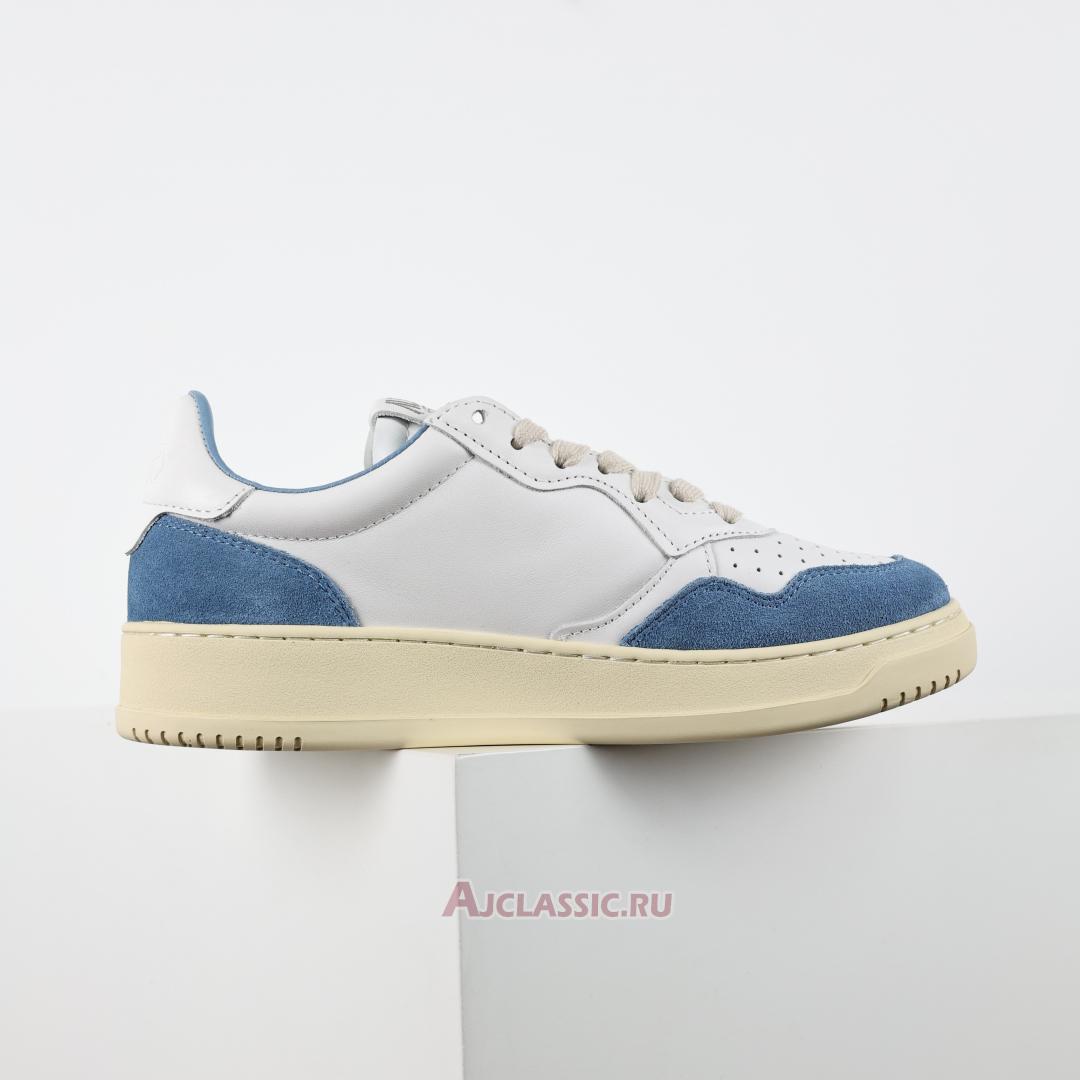 New Autry Medalist Low Leather and Suede "White Light Blue" AULW-GS38 Shoes
