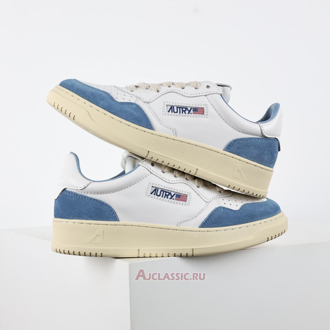New Autry Medalist Low Leather and Suede "White Light Blue" AULW-GS38 Shoes