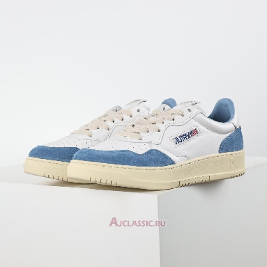 Buy Autry Medalist Low Leather and Suede White Light Blue Blue AULW-GS38 Quality Reps Replicas Shoes