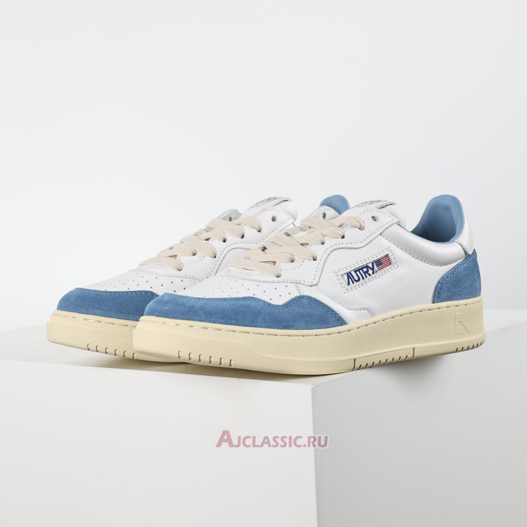 New Autry Medalist Low Leather and Suede "White Light Blue" AULW-GS38 Shoes