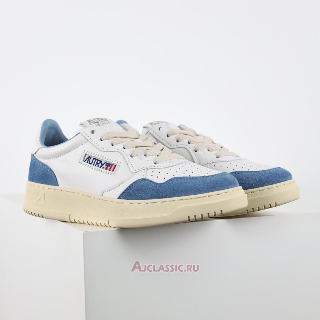 New Autry Medalist Low Leather and Suede "White Light Blue" AULW-GS38 Shoes