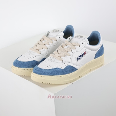 Buy Autry Medalist Low Leather and Suede White Light Blue Blue AULW-GS38 Quality Reps Replicas Shoes