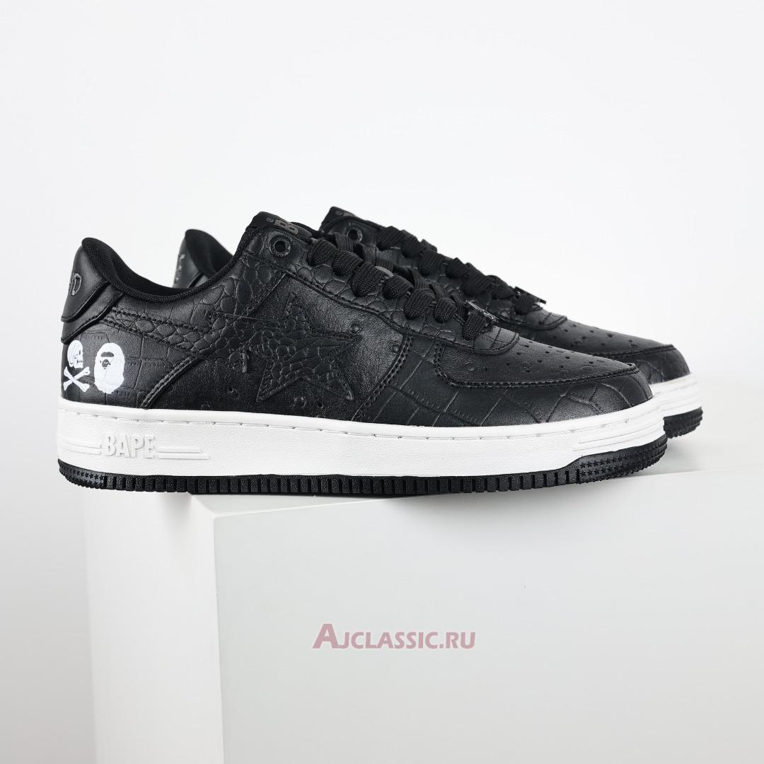 New Neighborhood x A Bathing Ape Bapesta "Black Crocodile & Ostrich" 1J23-191-901-BLCK Shoes