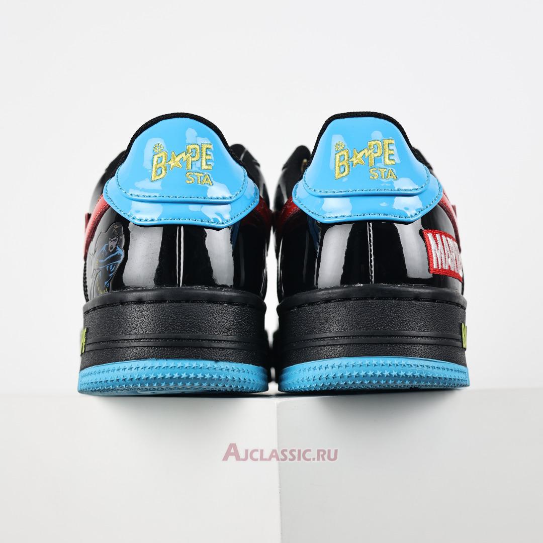 New A Bathing Ape x Marvel Comics BapeSta Low "Black Blue" 001FWI731907 Shoes