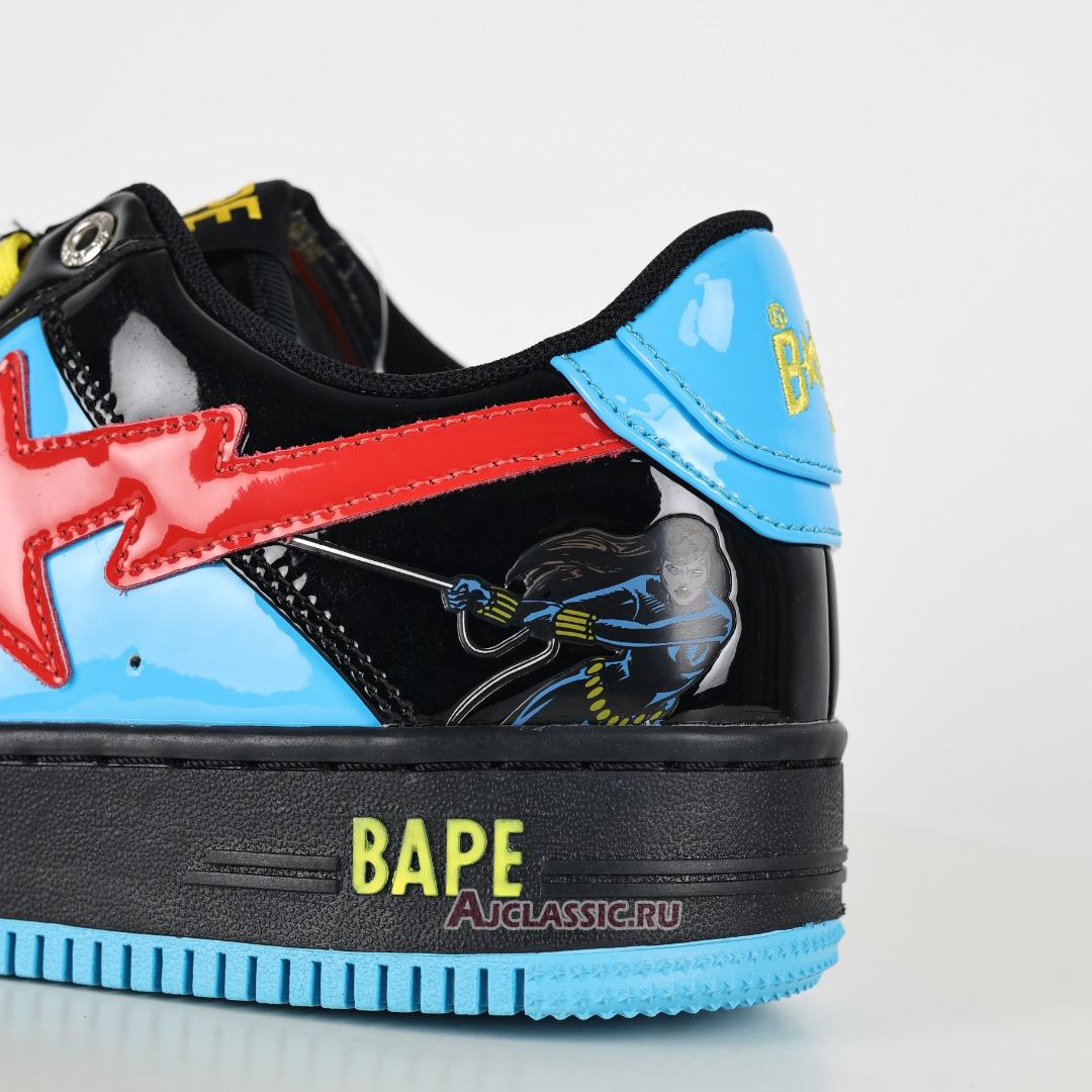 New A Bathing Ape x Marvel Comics BapeSta Low "Black Blue" 001FWI731907 Shoes