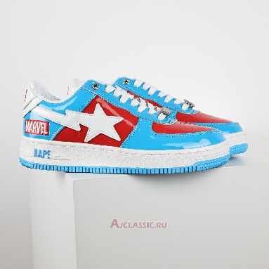 Buy A Bathing Ape x Marvel Comics BapeSta Low Blue Captain America Blue 0ZXSHM191903J-BLP Quality Reps Replicas Shoes