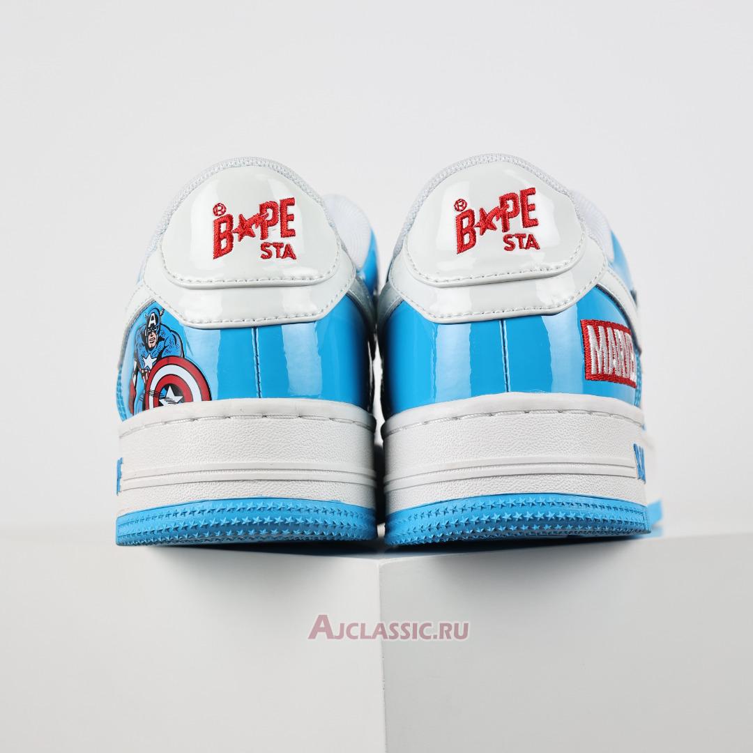 New A Bathing Ape x Marvel Comics BapeSta Low "Blue Captain America" 0ZXSHM191903J-BLP Shoes