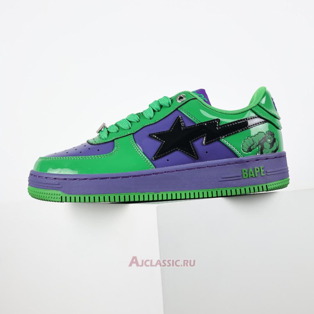 New A Bathing Ape x Marvel Comics BapeSta Low "Hulk" 0ZXSHM191904J-GRS Shoes