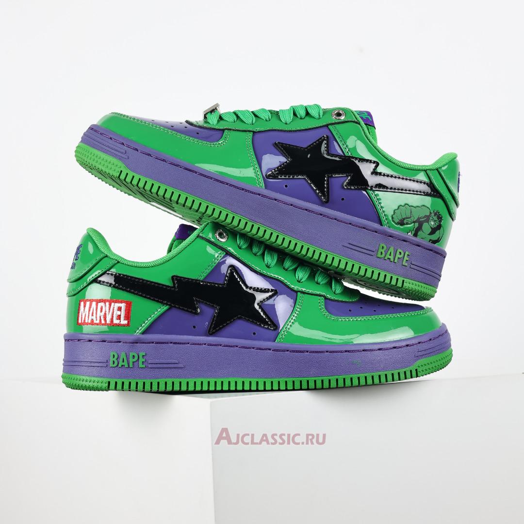 New A Bathing Ape x Marvel Comics BapeSta Low "Hulk" 0ZXSHM191904J-GRS Shoes