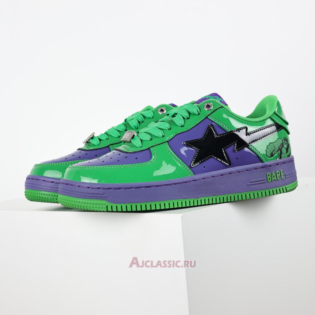 New A Bathing Ape x Marvel Comics BapeSta Low "Hulk" 0ZXSHM191904J-GRS Shoes