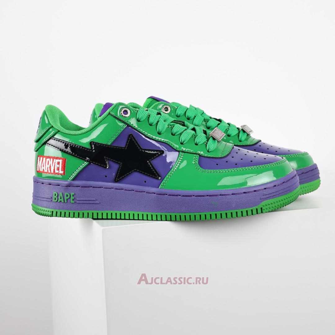 New A Bathing Ape x Marvel Comics BapeSta Low "Hulk" 0ZXSHM191904J-GRS Shoes