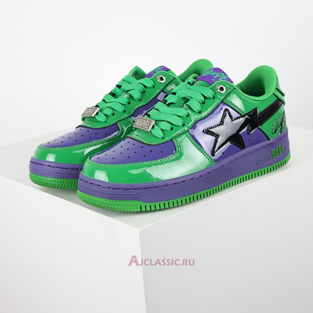 New A Bathing Ape x Marvel Comics BapeSta Low "Hulk" 0ZXSHM191904J-GRS Shoes