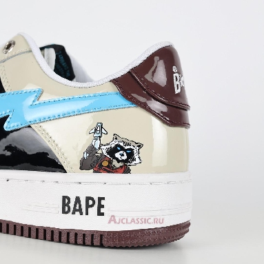 Buy A Bathing Ape x Marvel Comics BapeSta Low Rocket Raccoon Cream 1I73-191-906 Quality Reps Replicas Shoes