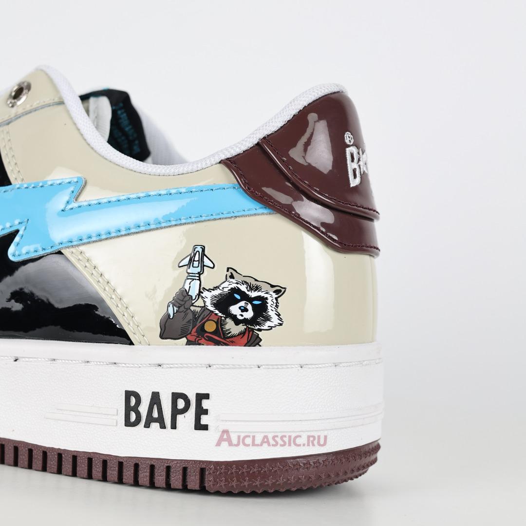 New A Bathing Ape x Marvel Comics BapeSta Low "Rocket Raccoon" 1I73-191-906 Shoes