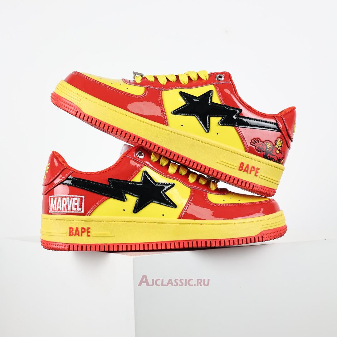 New A Bathing Ape x Marvel Comics BapeSta Low "Iron Man" 0ZXSHM191902J-RDR Shoes