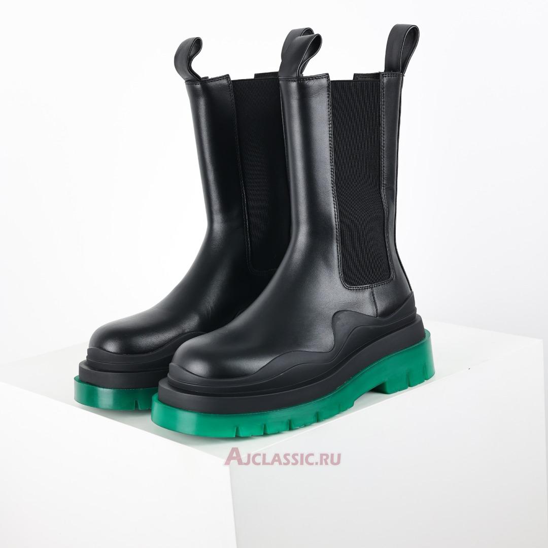 New Bottega Veneta Tire Chelsea Boot "Black Green" 630297VBS501025 Shoes
