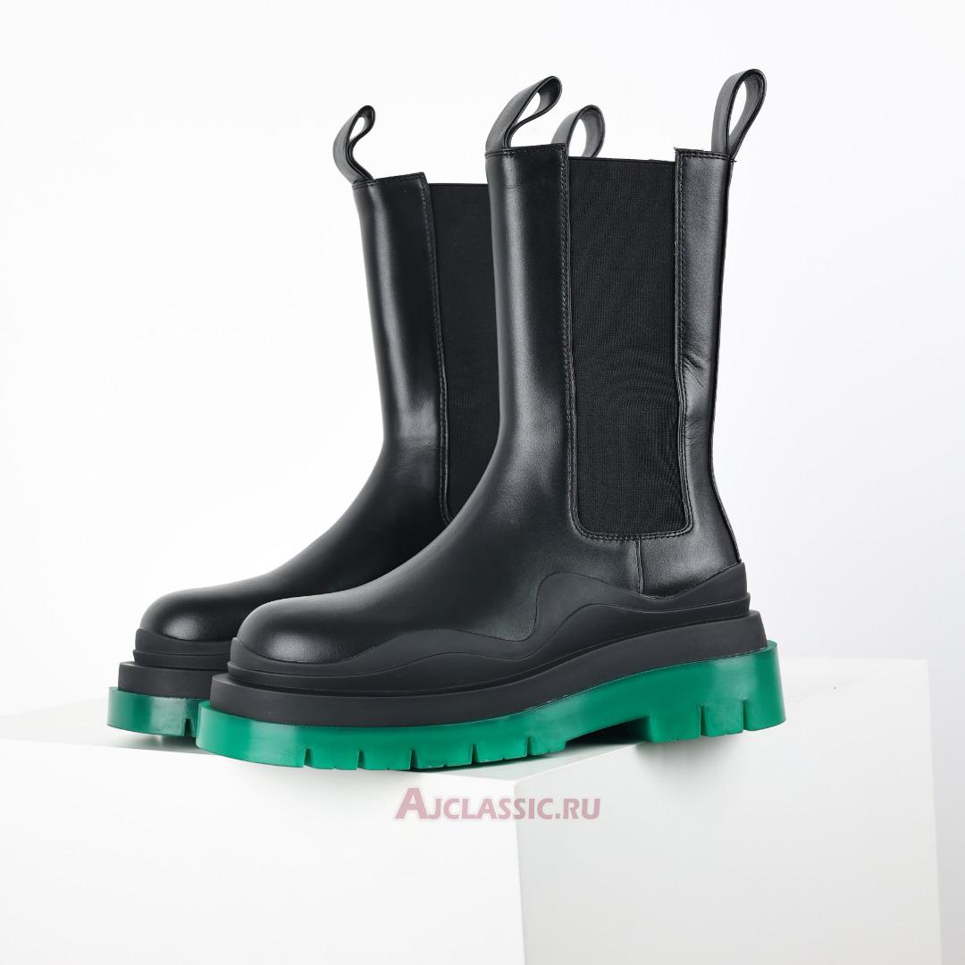 New Bottega Veneta Tire Chelsea Boot "Black Green" 630297VBS501025 Shoes