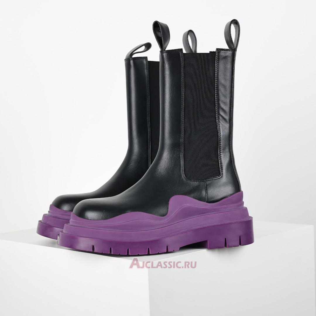 New Bottega Veneta BV Tire Chelsea Boot "Black Purple" 630297VBS501293 Shoes