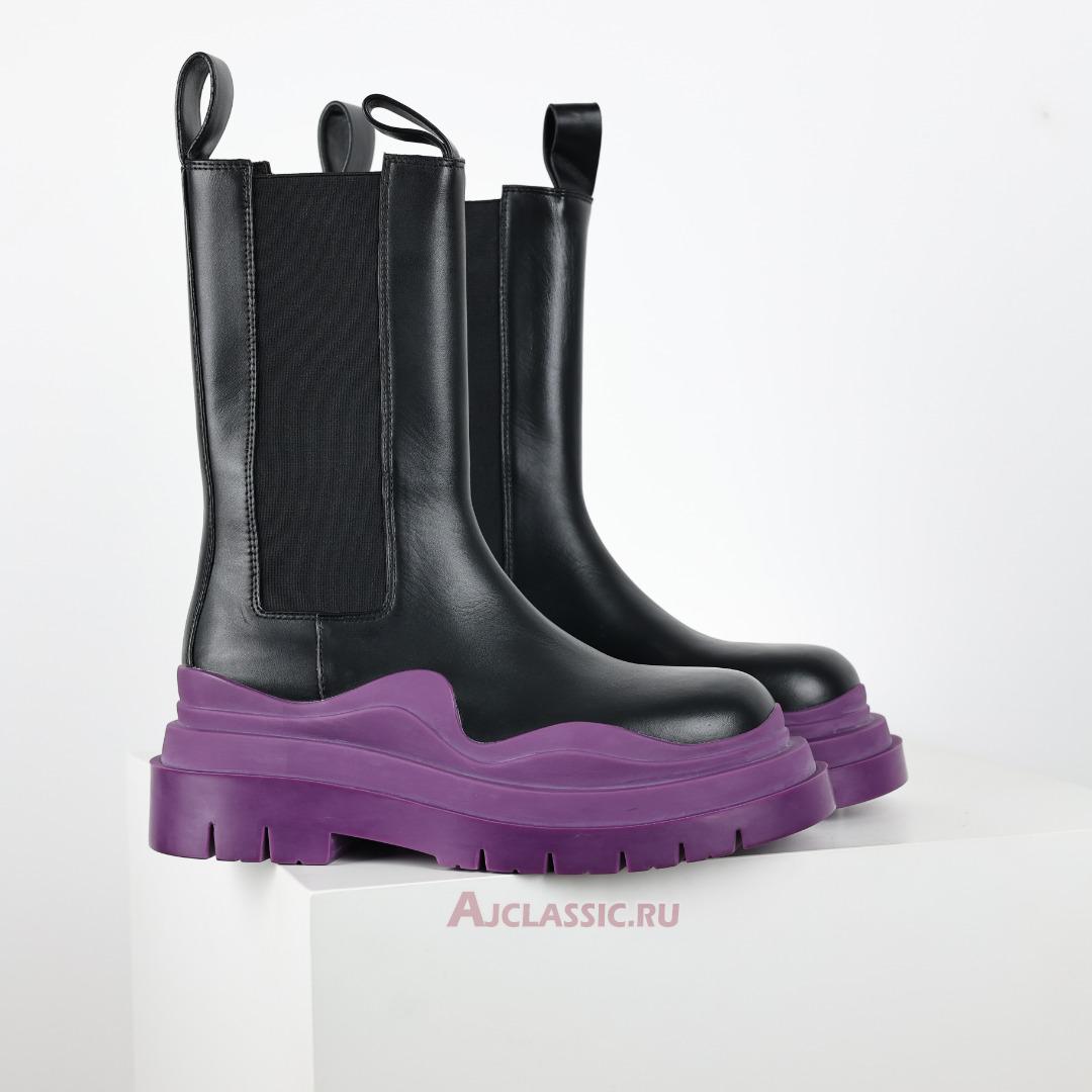 New Bottega Veneta BV Tire Chelsea Boot "Black Purple" 630297VBS501293 Shoes