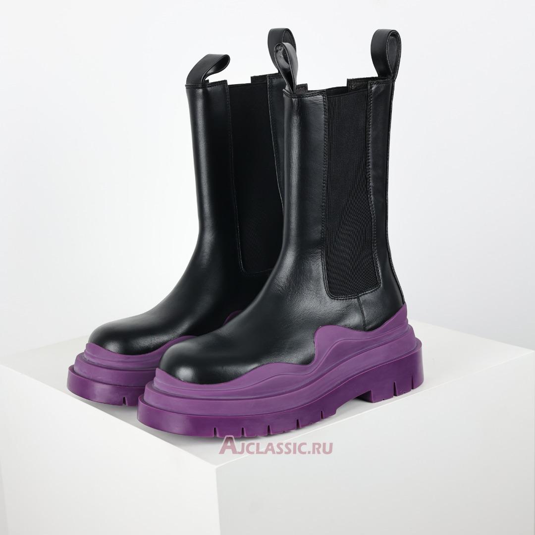 New Bottega Veneta BV Tire Chelsea Boot "Black Purple" 630297VBS501293 Shoes