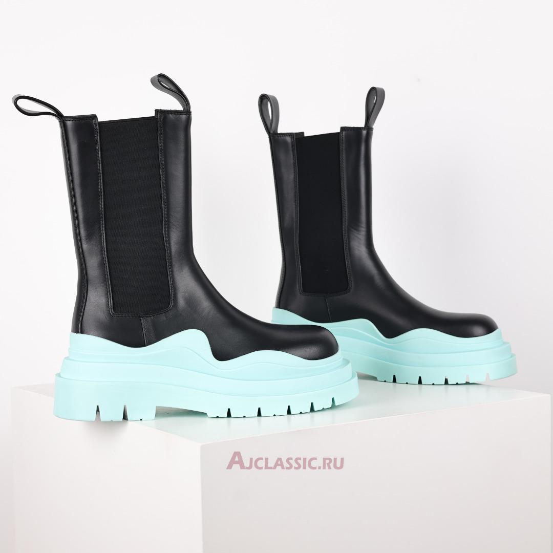 New Bottega Veneta Tire Boot "Black Pale Blue" 630284VBS501334 Shoes