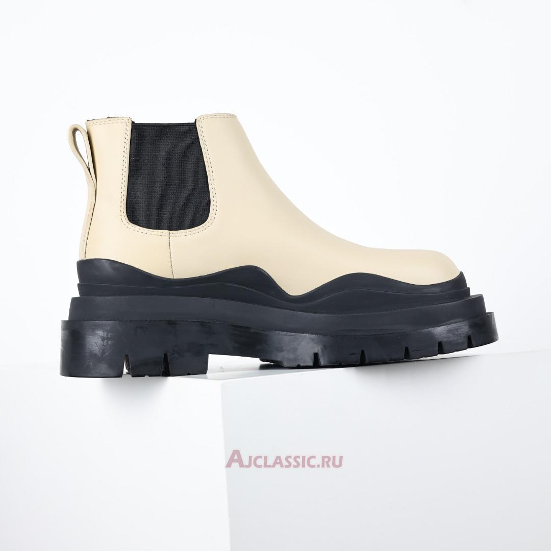 New Bottega Veneta Tire Ankle Chelsea Boot "Sea Salt Black" 630300VBS509049 Shoes