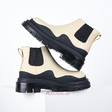 Buy Bottega Veneta Tire Ankle Chelsea Boot Sea Salt Black Beige 630300VBS509049 Quality Reps Replicas Shoes