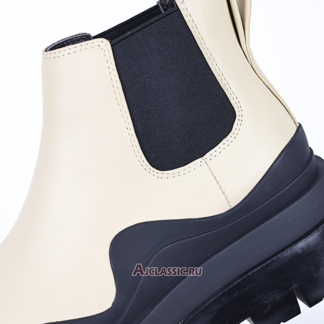 New Bottega Veneta Tire Ankle Chelsea Boot "Sea Salt Black" 630300VBS509049 Shoes