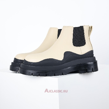 Buy Bottega Veneta Tire Ankle Chelsea Boot Sea Salt Black Beige 630300VBS509049 Quality Reps Replicas Shoes