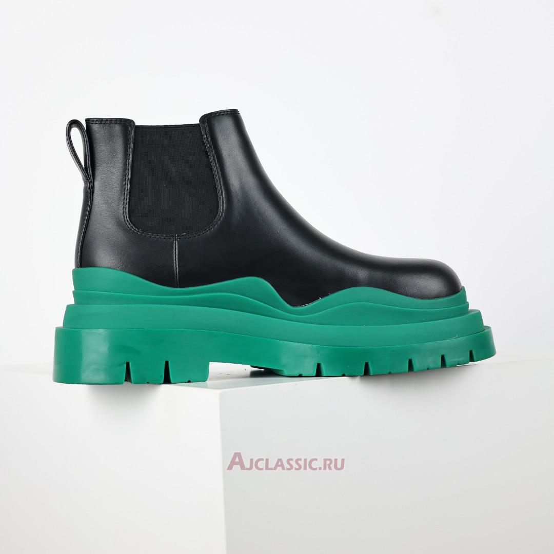 New Bottega Veneta Tire Cropped Boot "Black Acid Turquoise" 630300VBS501489 Shoes