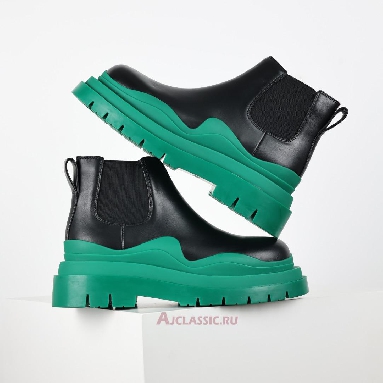 Buy Bottega Veneta Tire Cropped Boot Black Acid Turquoise Black 630300VBS501489 Quality Reps Replicas Shoes