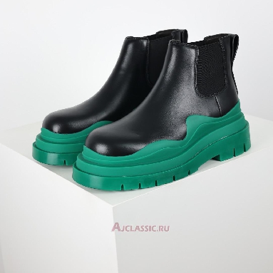 Buy Bottega Veneta Tire Cropped Boot Black Acid Turquoise Black 630300VBS501489 Quality Reps Replicas Shoes
