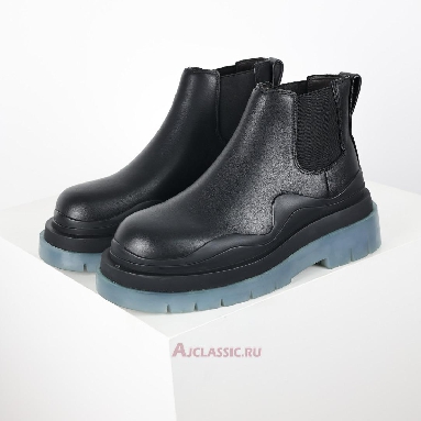 Buy Bottega Veneta BV Tire Chelsea Boot Black Transparent Soled Black 630300VBS501026 Quality Reps Replicas Shoes