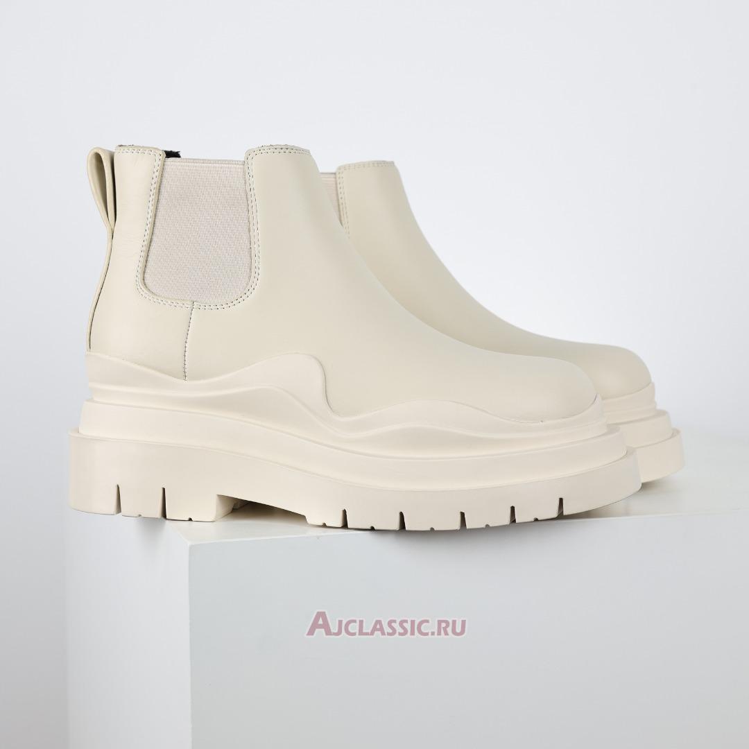 New Bottega Veneta Tire Chelsea Boots "Sea Salt" 630281VBS509086 Shoes